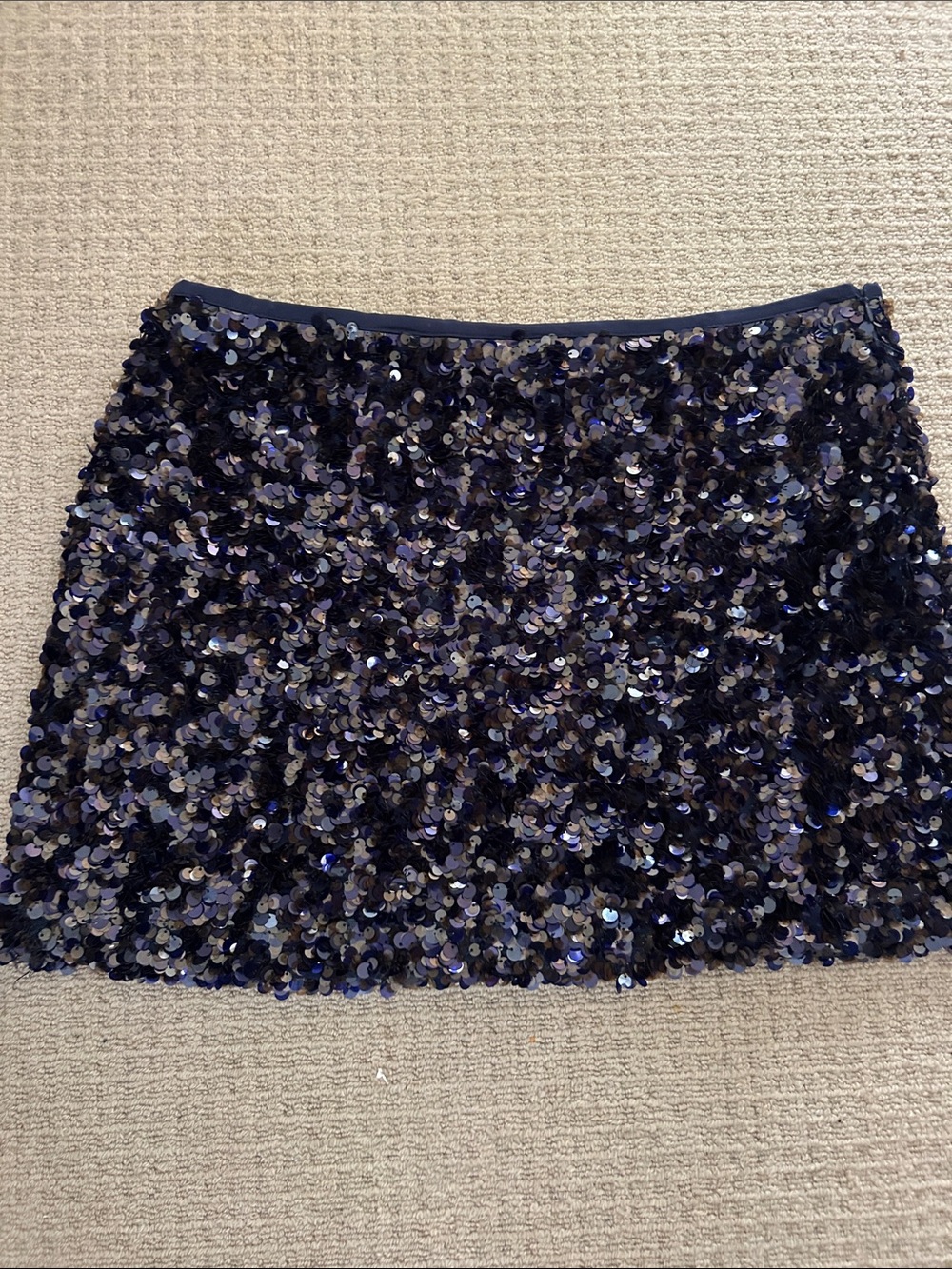 Zara Navy Sequin Mini Skirt